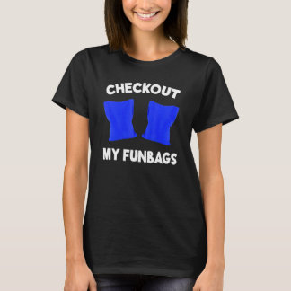 Camiseta Revisa Mis Divertidas bolsas Cornhole Equipo Bolsa
