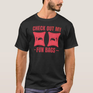 Camiseta Revisa Mis Funbags Cornhole de Mujer Saco Lanzamie