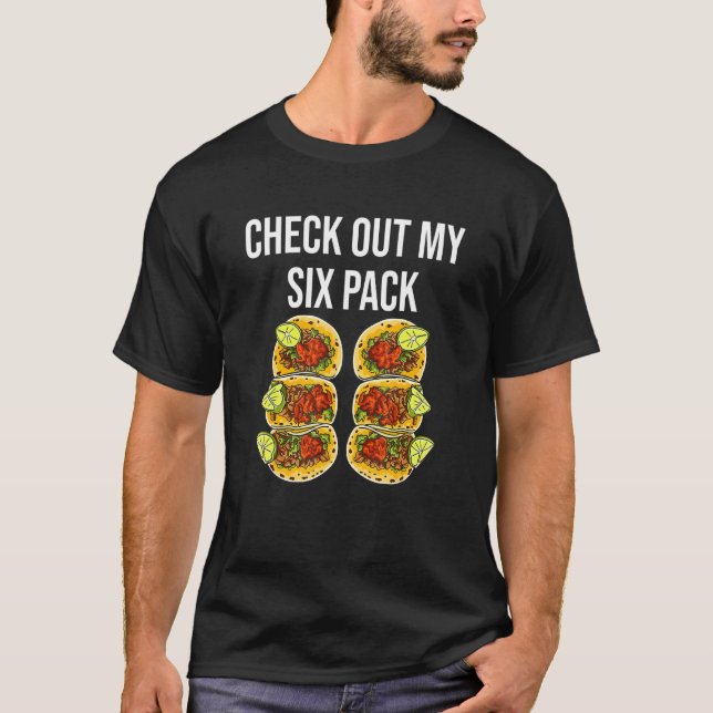 Camiseta Revisa Mis Tacos de Entrenamiento de Six Pack (Anverso)