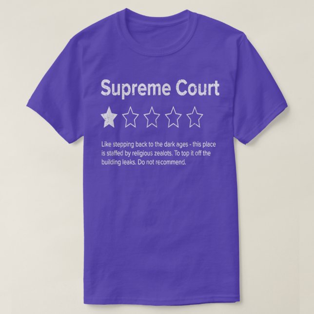 Camiseta Revisión del Tribunal Supremo, Una Estrella, No Re (Diseño del anverso)
