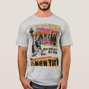 Camiseta Revista de viaje de paisajes urbanos de Nueva York