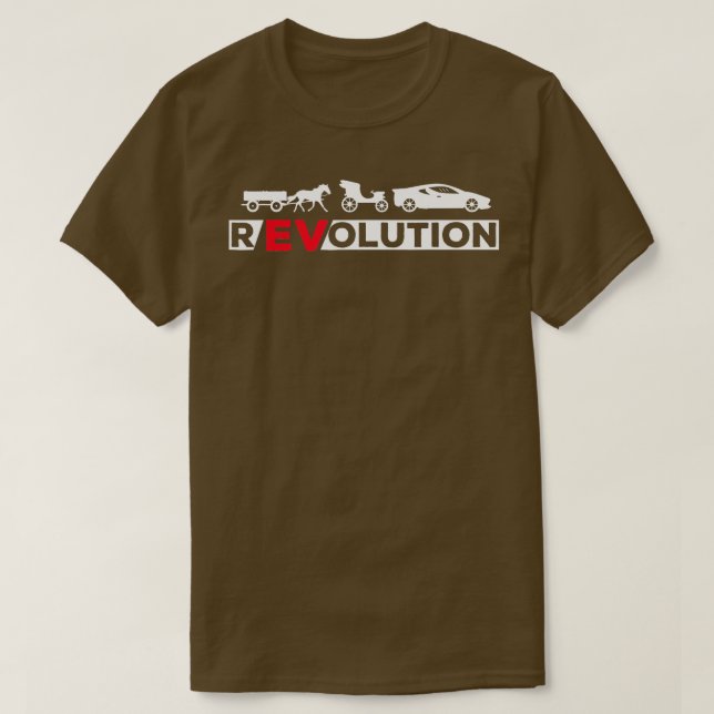 Camiseta Revolución de la batería EV del conductor del vehí (Diseño del anverso)