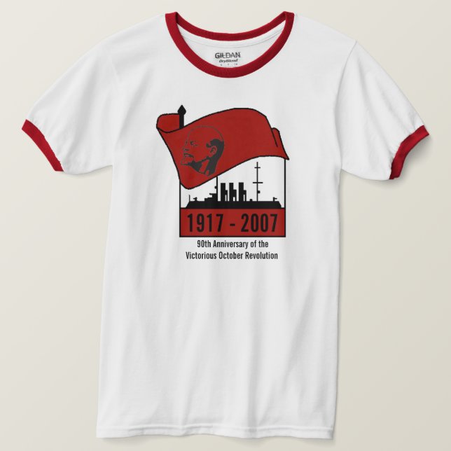 Camiseta REVOLUCIÓN DE OCTUBRE 90 años (Anverso del diseño)