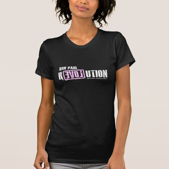 Camiseta Revolución de Ron Paul - rosa (Anverso)