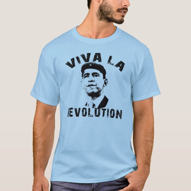 Camiseta ¡Revolución del La de Viva! Revolución de Obama (Anverso)