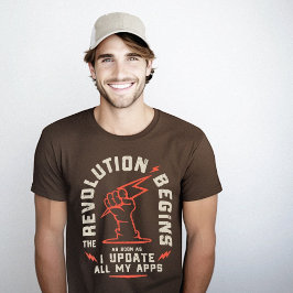 Camiseta Revolución empieza a actualizar aplicaciones geek