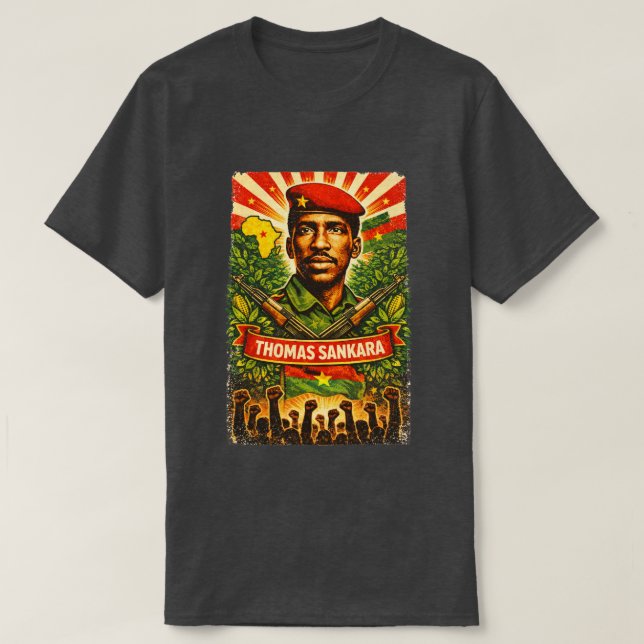 Camiseta Revolucionaria Thomas Sankara tee Panafri (Diseño del anverso)