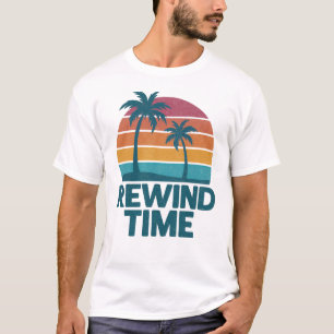 Camiseta Rewind time retro sunset palmtee