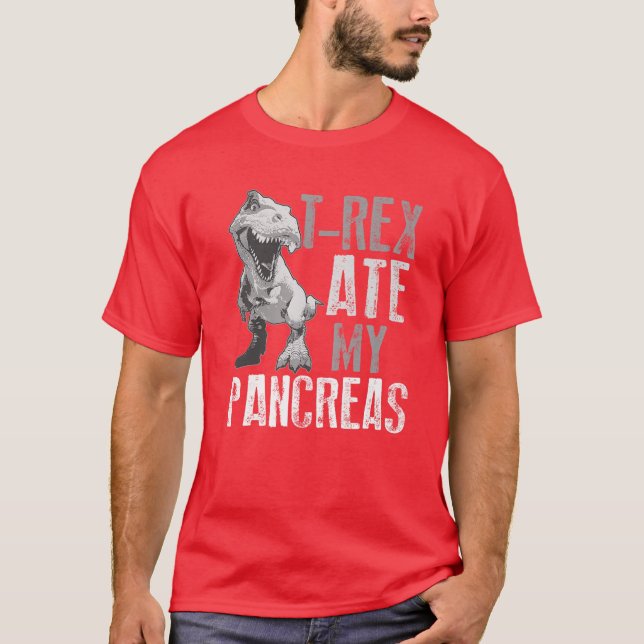 Camiseta Rex Ate My Pancreas | Diabetes Dinosaur Avers Gif (Anverso)