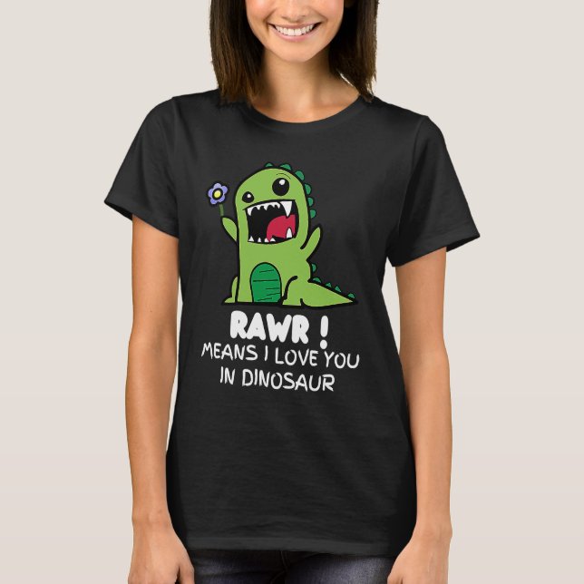 Camiseta Rex Cute Dinosaurio de San Valentín (Anverso)
