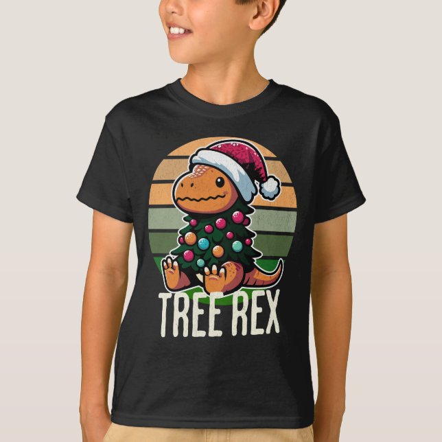 Camiseta Rex de árbol - Dinosaurio Personalizado lindo en C (Anverso)
