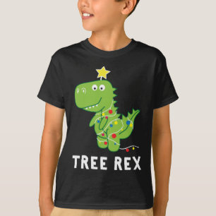 Camiseta Rex de árbol. Paja, Navidades de dinosaurios diver