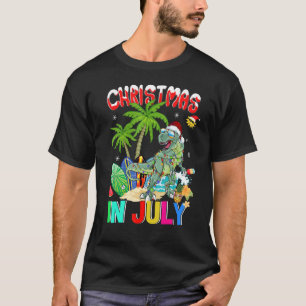 Camiseta Rex De Dinosaurios En Santa Hat Navidades De Gafas