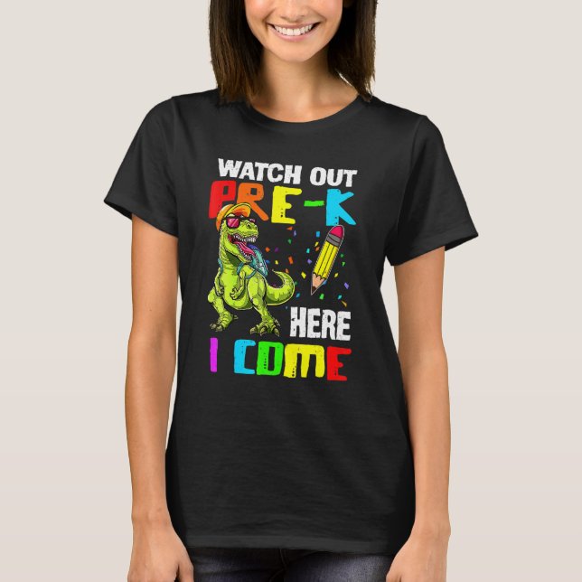 Camiseta Rex De Vuelta Al Colegio Cuidado Previo Al K Aquí  (Anverso)