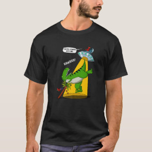 Camiseta Rex Dinosaur Alien Abducción Funny Alienígenas UFO