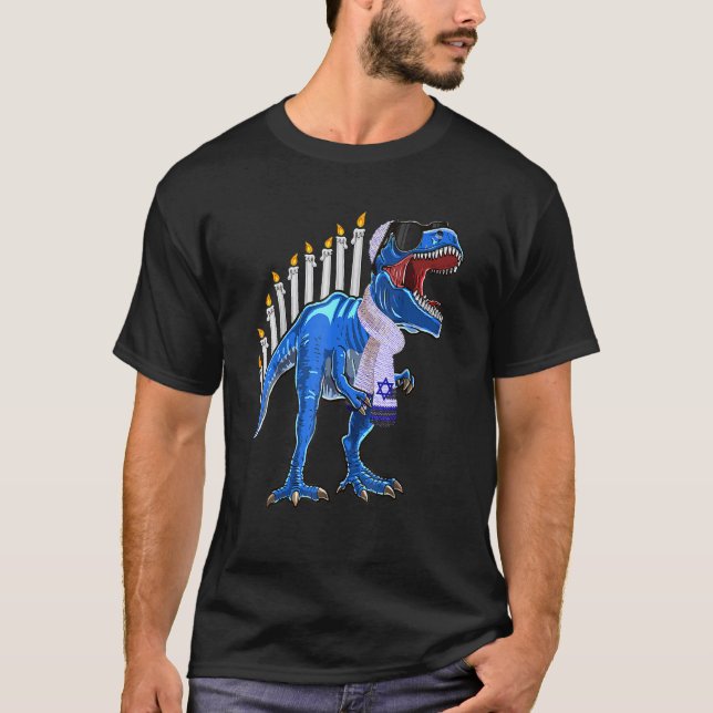 Camiseta Rex Dinosaur Hanukkah Menorasauro Rex (Anverso)