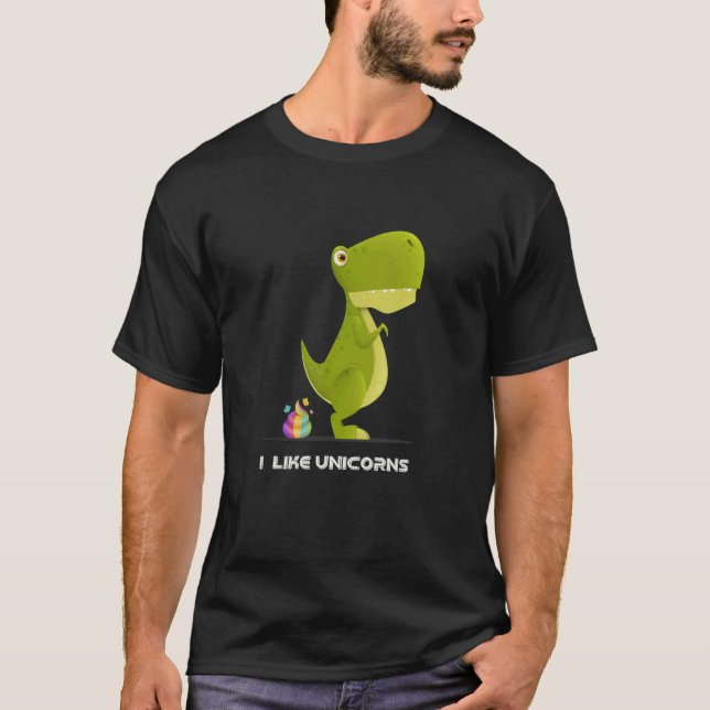 Camiseta rex Dinosaur love unicorns men and women trex (Anverso)