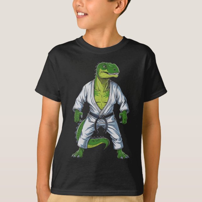Camiseta Rex Dinosaur Martial Arts Martial Artist Jiu-jitsu (Anverso)