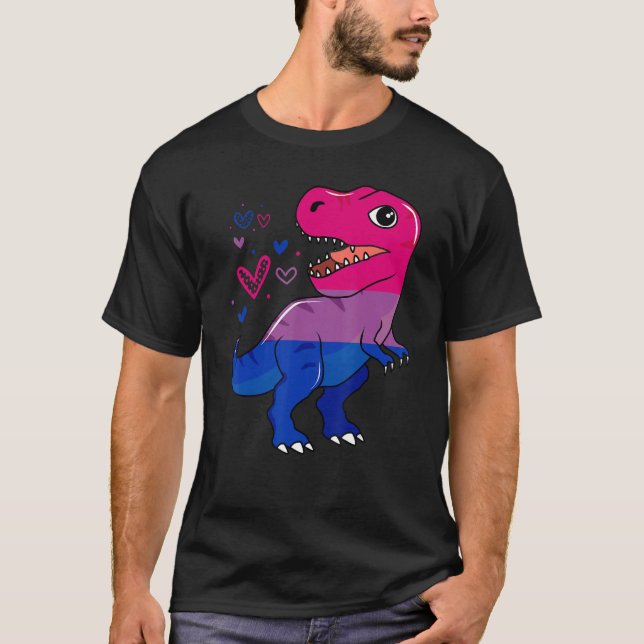 Camiseta Rex Dinosaurio Bisexual Bandera Bisexualidad Mes d (Anverso)