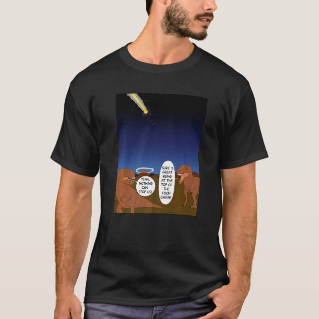 Camiseta Rex Dinosaurio Extinción Cometa Meteorológico Aste (Anverso)