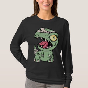 Camiseta Rex Dinosaurio Zombie Para Niños Momia Halloween