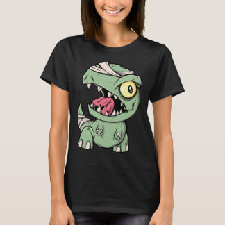 Camiseta Rex Dinosaurio Zombie Para Niños Momia Halloween