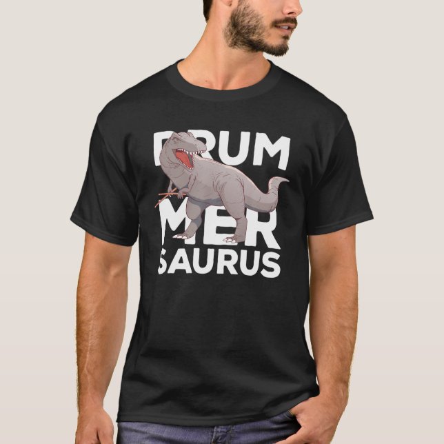 Camiseta Rex Drummersaurus Drums Drummer Boys Drummer Chica (Anverso)