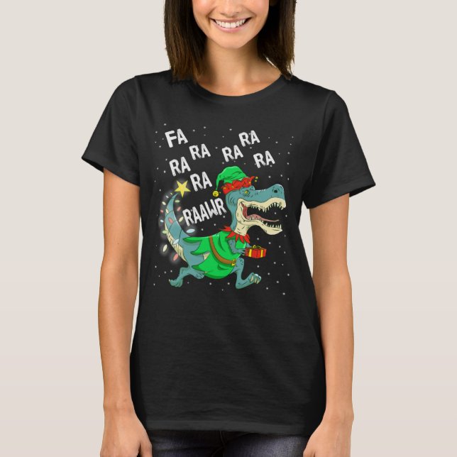 Camiseta Rex Fa Ra Ra Rawr Trex Elf (Anverso)