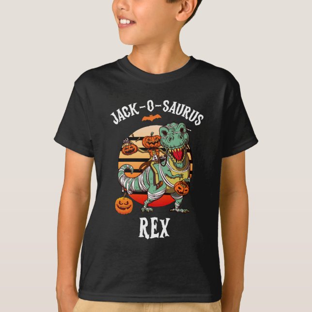 Camiseta Rex Jack-o-saurus, Pumpkinsaurus, Dinosaurio de Ca (Anverso)