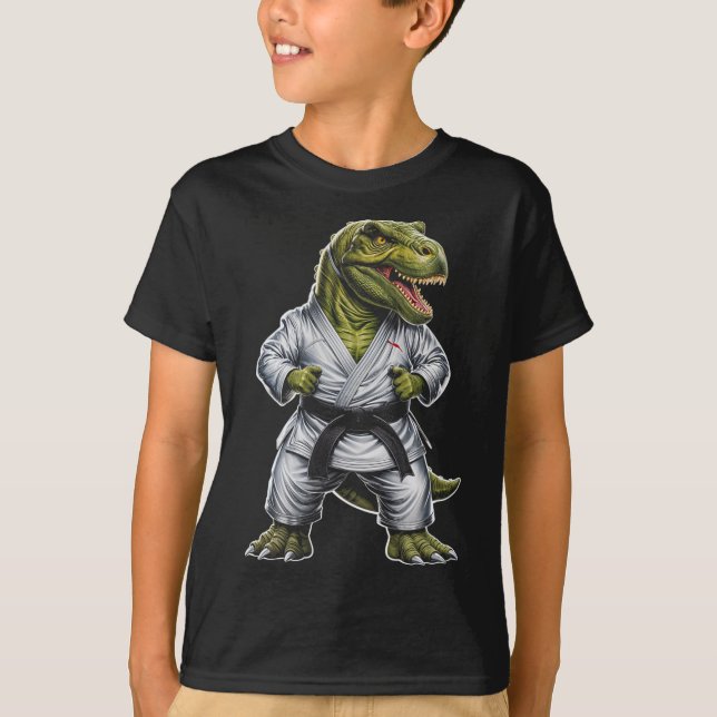 Camiseta Rex Martial Arts Dinosaur Karate Jiu-jitsu Ninja  (Anverso)