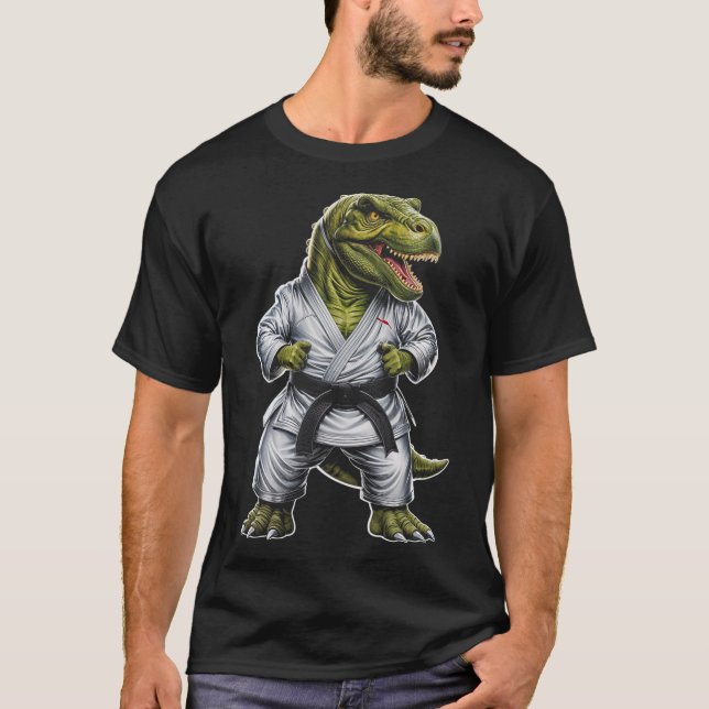 Camiseta Rex Martial Arts Dinosaur Karate Jiu-jitsu Ninja (Anverso)