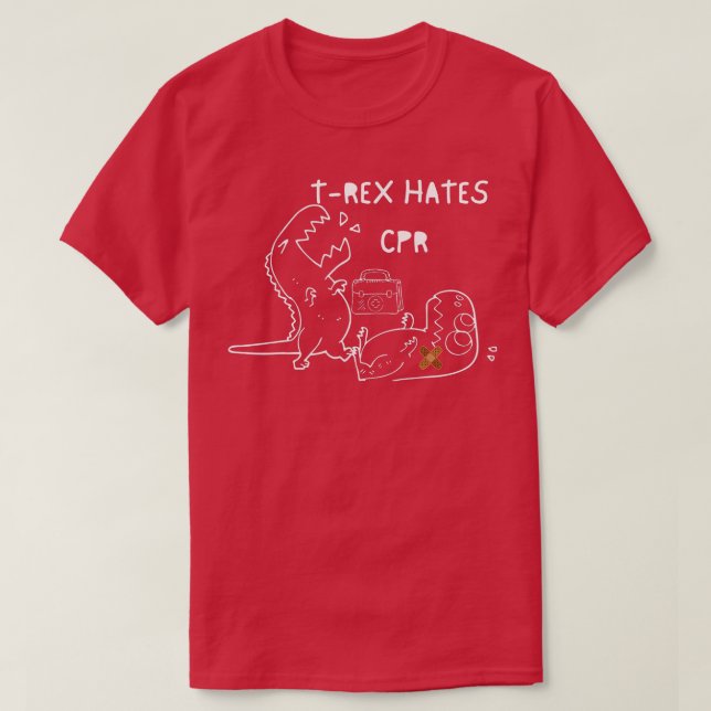 Camiseta Rex odia a RCP Dinosaurios Enfermera divertida (Diseño del anverso)
