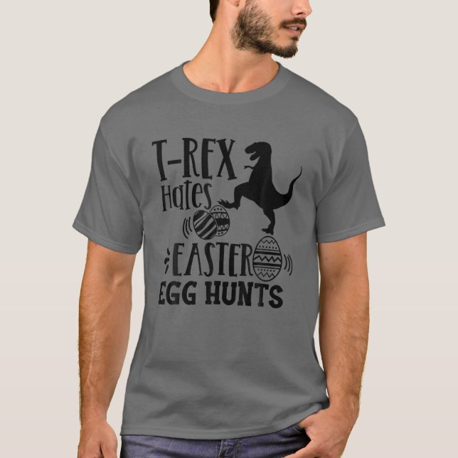 Camiseta Rex odia la caza de huevos Happy Easter Egg Hung B (Anverso)