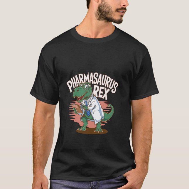 Camiseta Rex Pharmasaurus Diversión Bata de Laboratorio de  (Anverso)