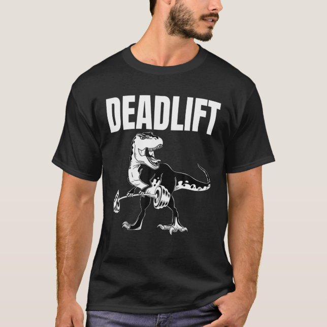 Camiseta Rex Raptor Dinosaur Trainer Deadlift Gym entrenami (Anverso)