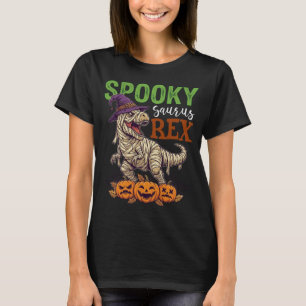 Camiseta Rex Saurio Espeluznante Sombrero de Bruja de Momia