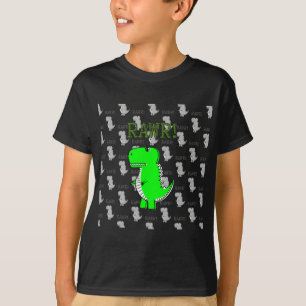 Camiseta Rex T lindo y enojado con patrón blanco y negro