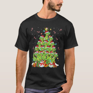 Camiseta Rex Xmas Iluminación Árbol Santa Rex Dinosaur Chri