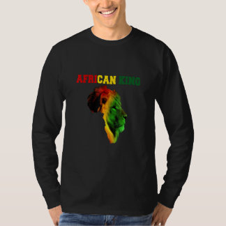 Camiseta Rey Africano Mes de Historia Negra Bandera de León