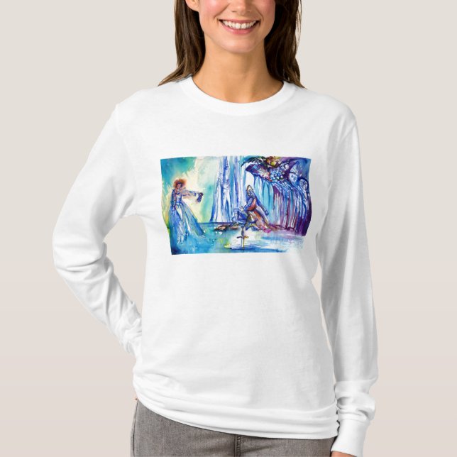 CAMISETA REY ARTURO, SEÑORA OF THE LAKE Y EXCALIBUR (Anverso)