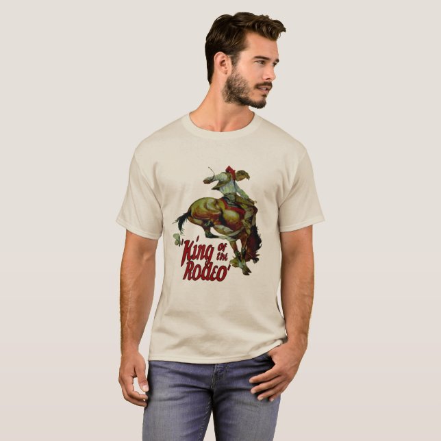 Camiseta Rey Bucking Of Rodeo del caballo del vaquero del (Anverso completo)