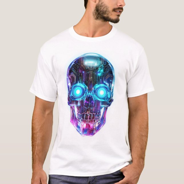 Camiseta Rey Calavera Ciberpunk (Anverso)