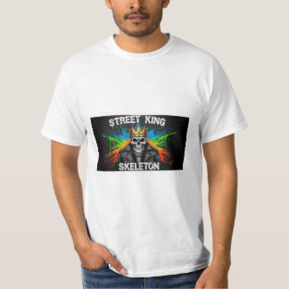 Camiseta Rey Callejero Cráneo Corona Grafiti Cráneo Urbano