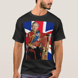 Camiseta Rey Carlos III con bandera británica