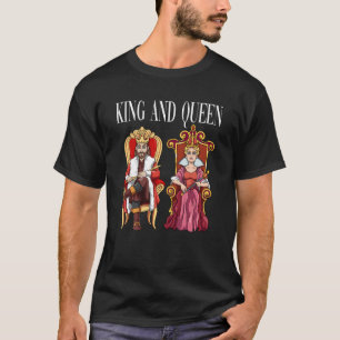 Camiseta Rey con reina con corona en el trono