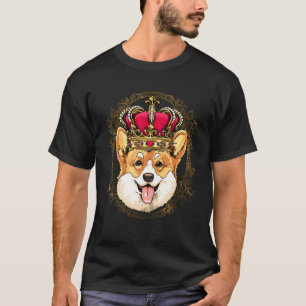 Camiseta Rey Corgi con Corona Reina Perro Corgi