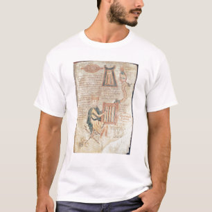 Camiseta Rey David que juega un salterio de un salterio