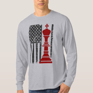 Camiseta Rey de Ajedrez Americano Bandera Patriótica
