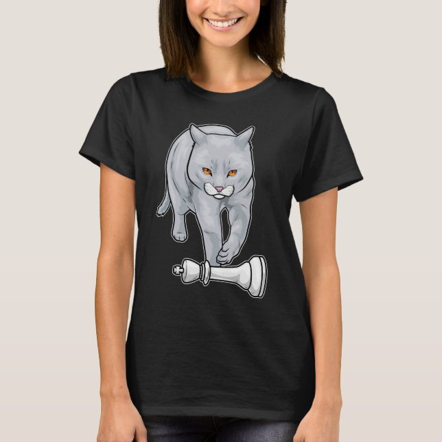 Camiseta Rey de ajedrez pieza de gato (Anverso)