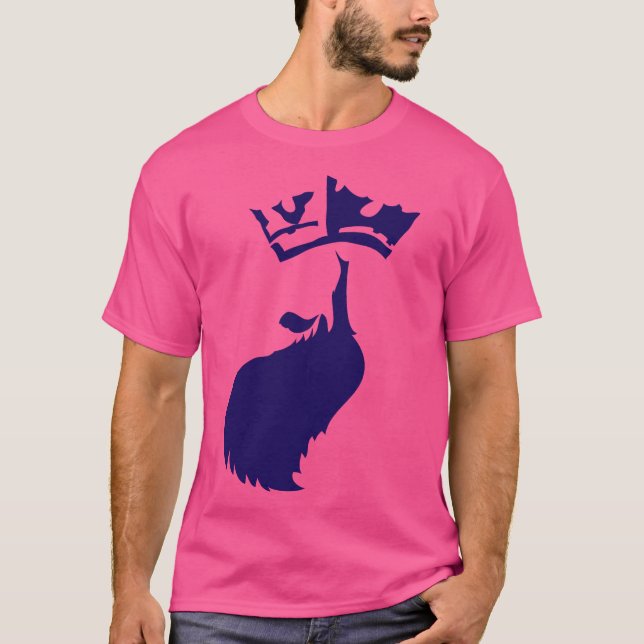 Camiseta Rey de barba azul en rosa (Anverso)